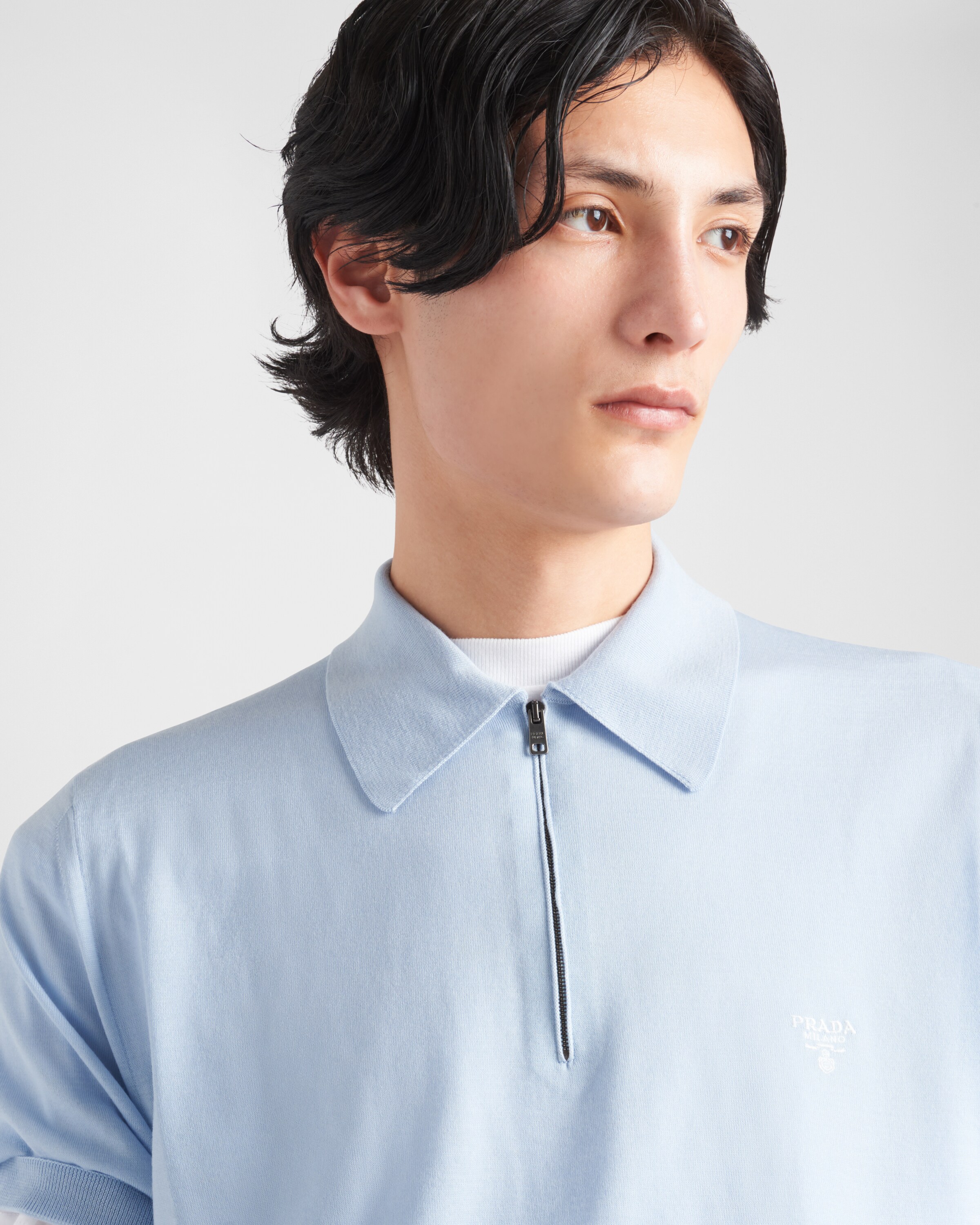 Prada blue polo shirt shop
