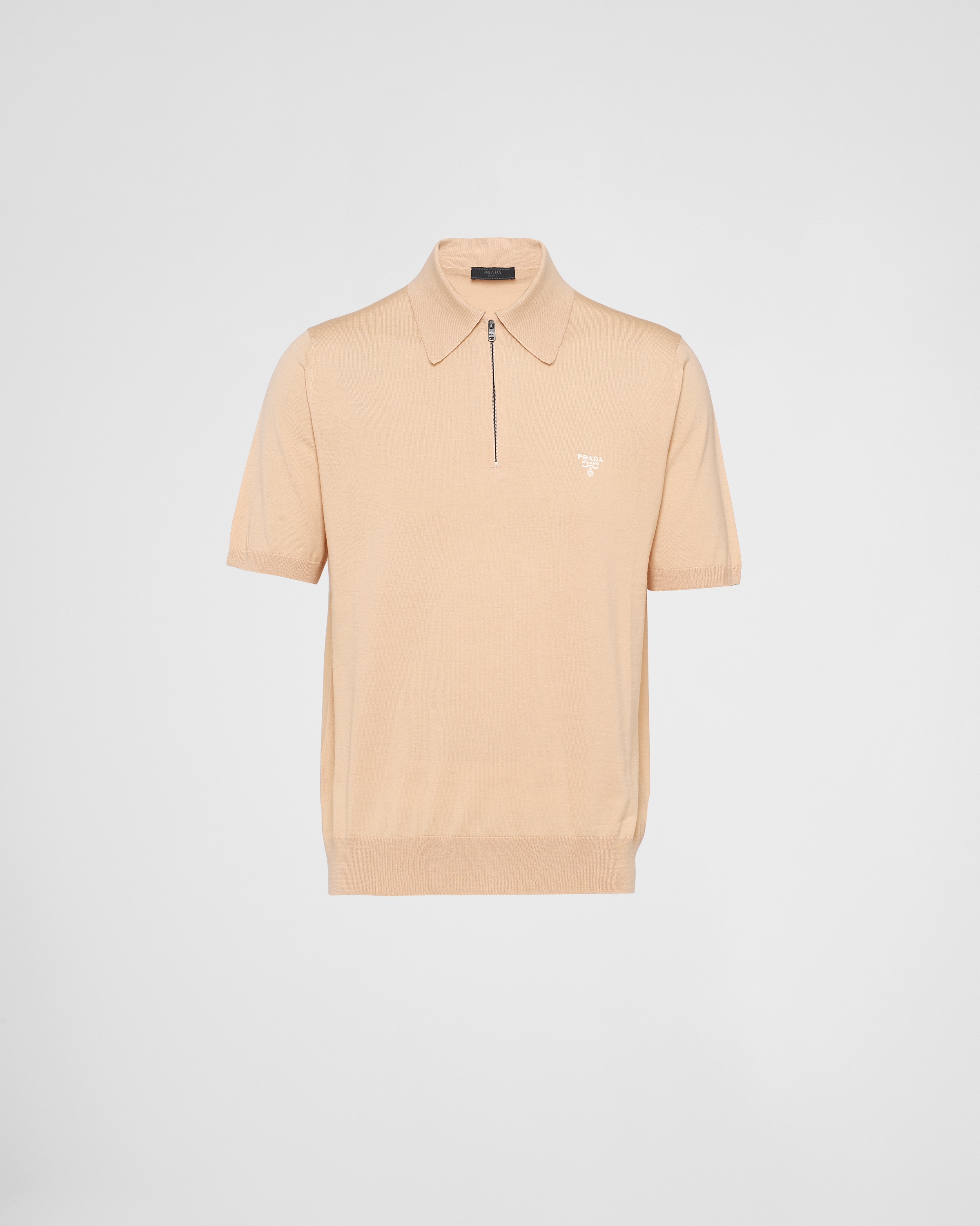 Sand Beige Superfine wool polo shirt | PRADA