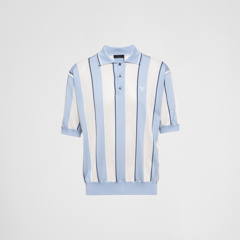 Prada Silk and cotton intarsia polo shirt 1