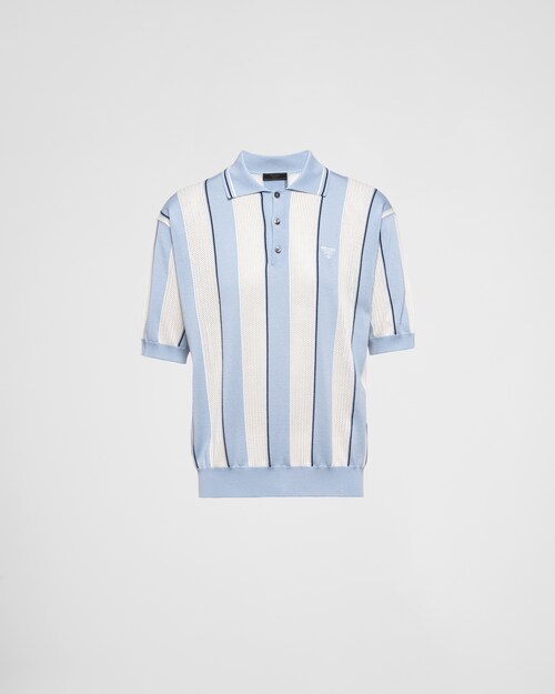 Prada Silk and cotton intarsia polo shirt 1
