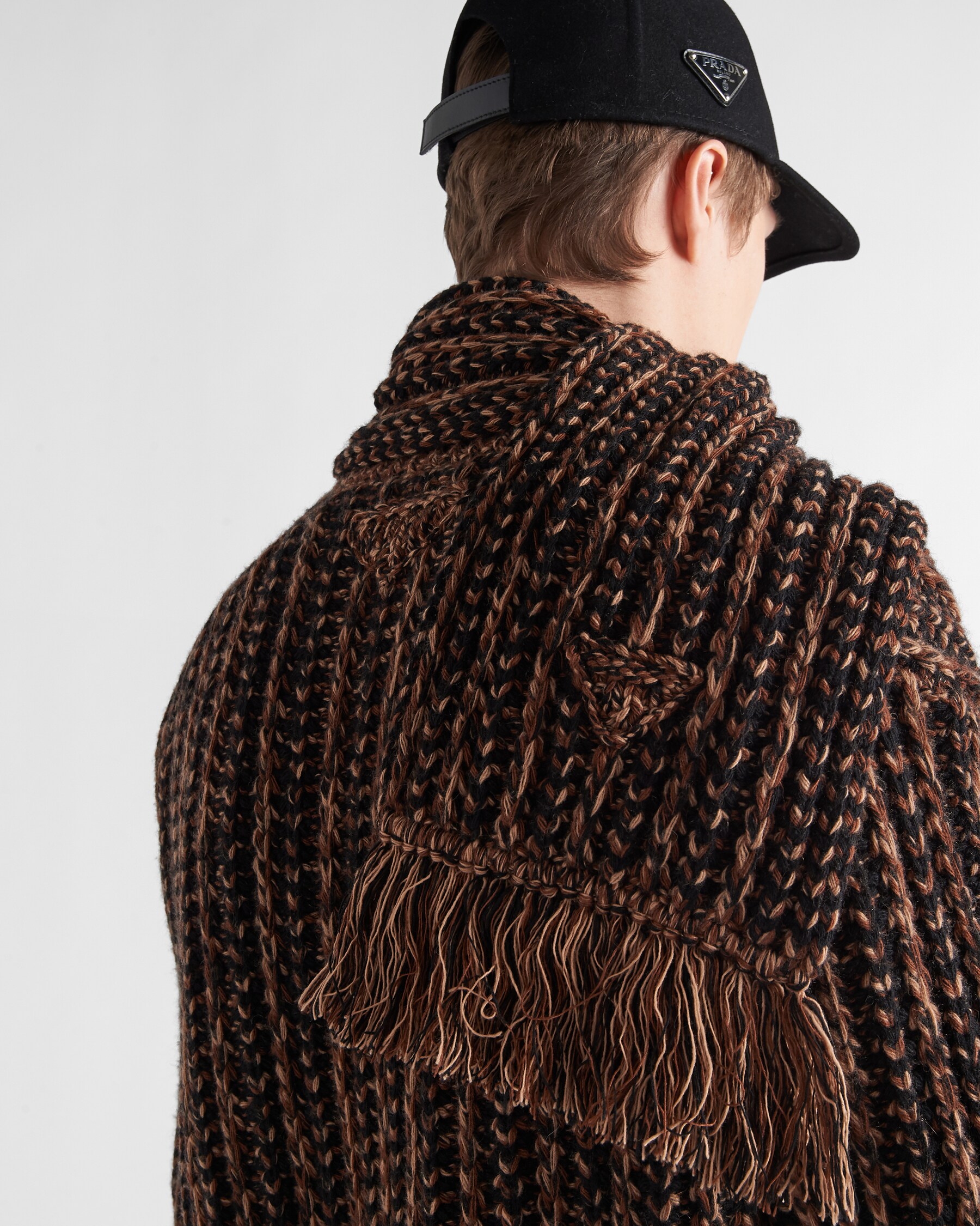 Prada 2025 Quilted Sweater Brown mix Colors Wool Cashmere