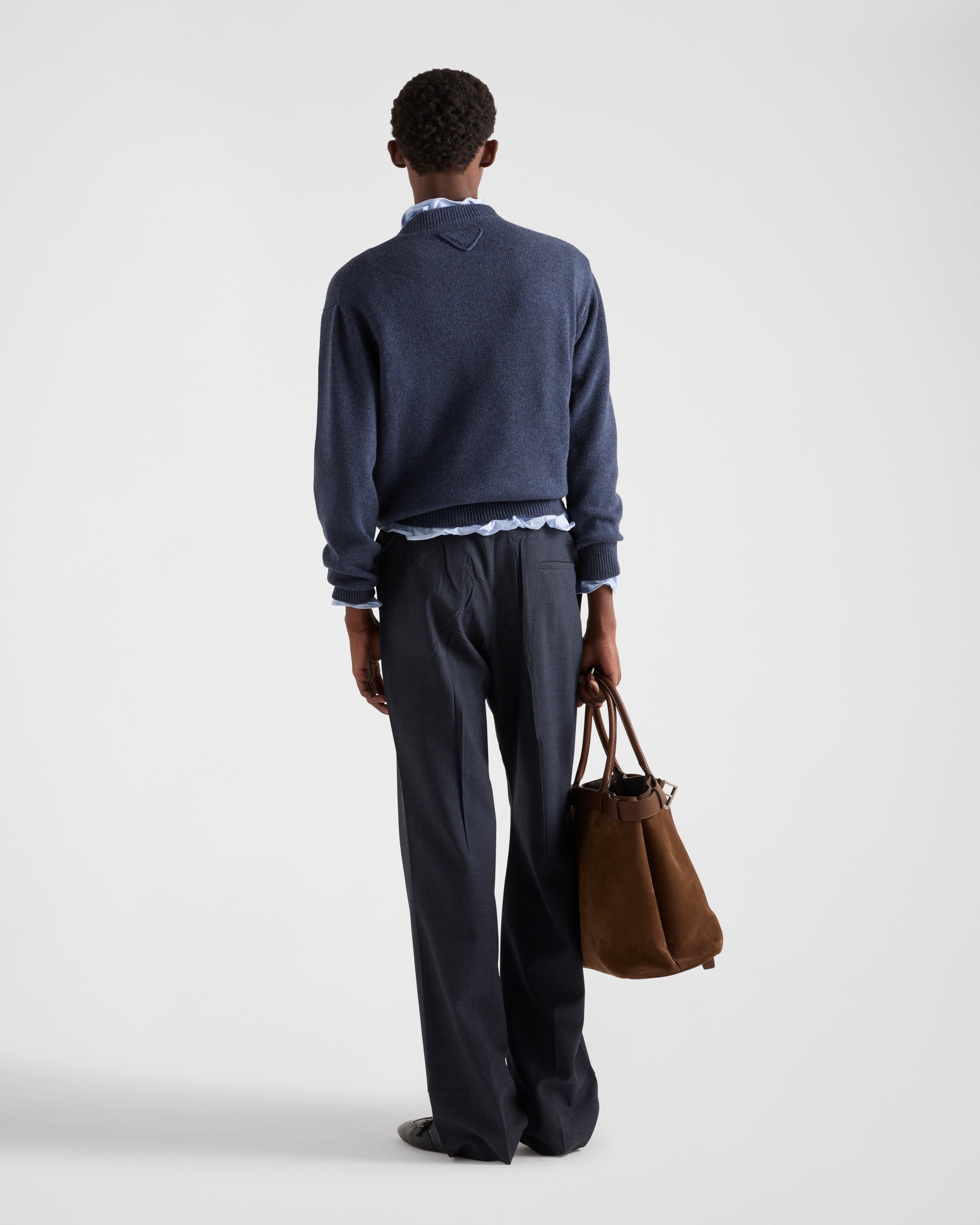 PRADA★Re-Cashmere クルーネック セーター インディゴブルー Re-Cashmere クルーネック セーター | PRADA