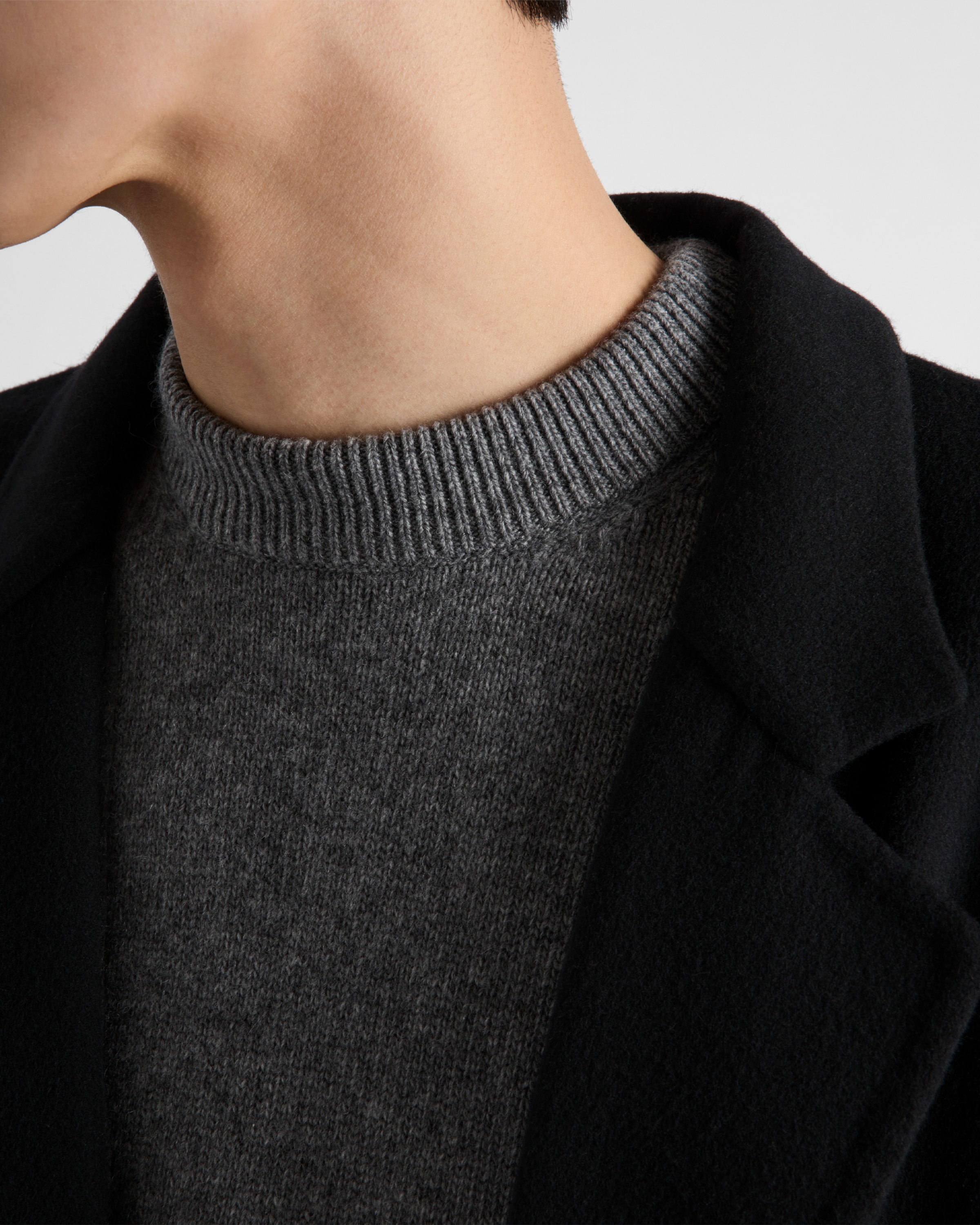 Prada Cashmere Short-sleeve Sweater In Hämatit