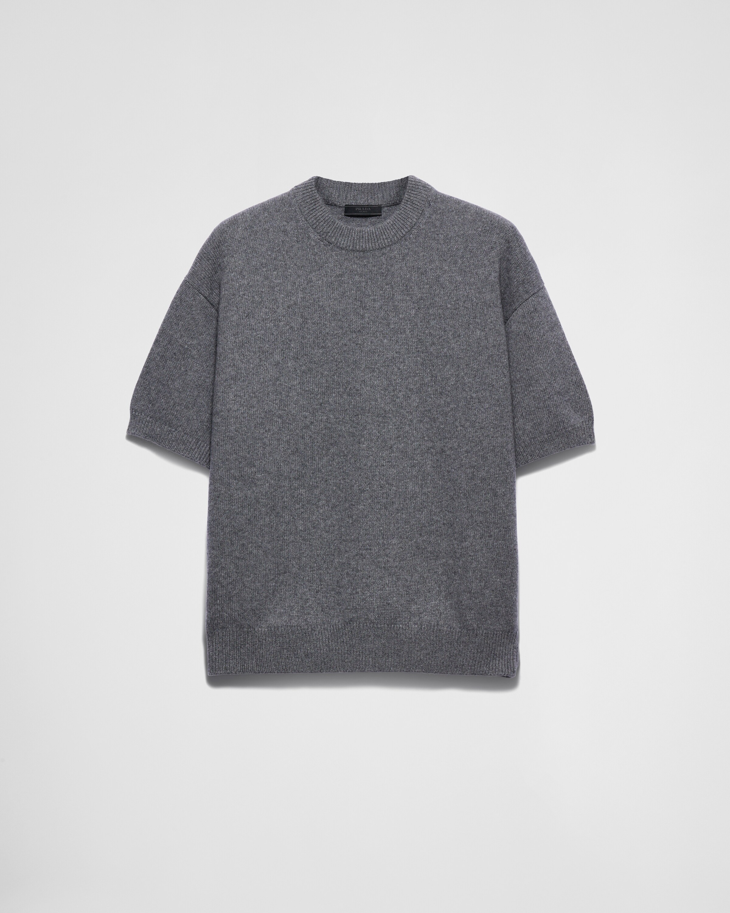 Prada Pull À Manches Courtes En Re-cashmere, Homme, Hématite, Taille 52