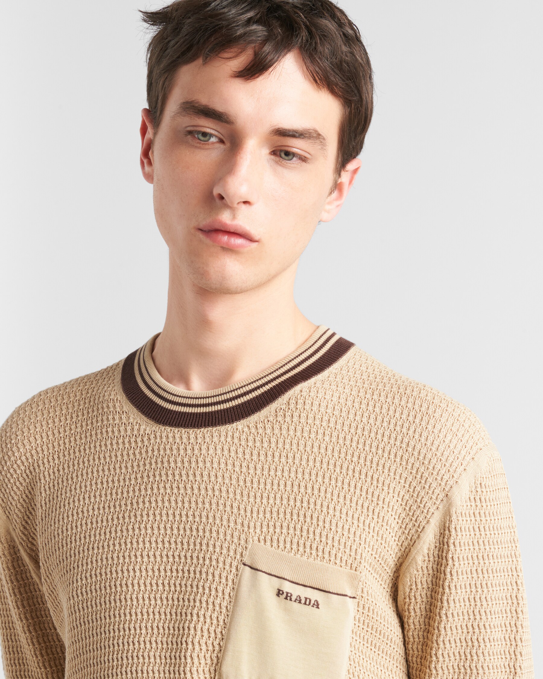 Prada Men Cotton Crew-Neck Sweater