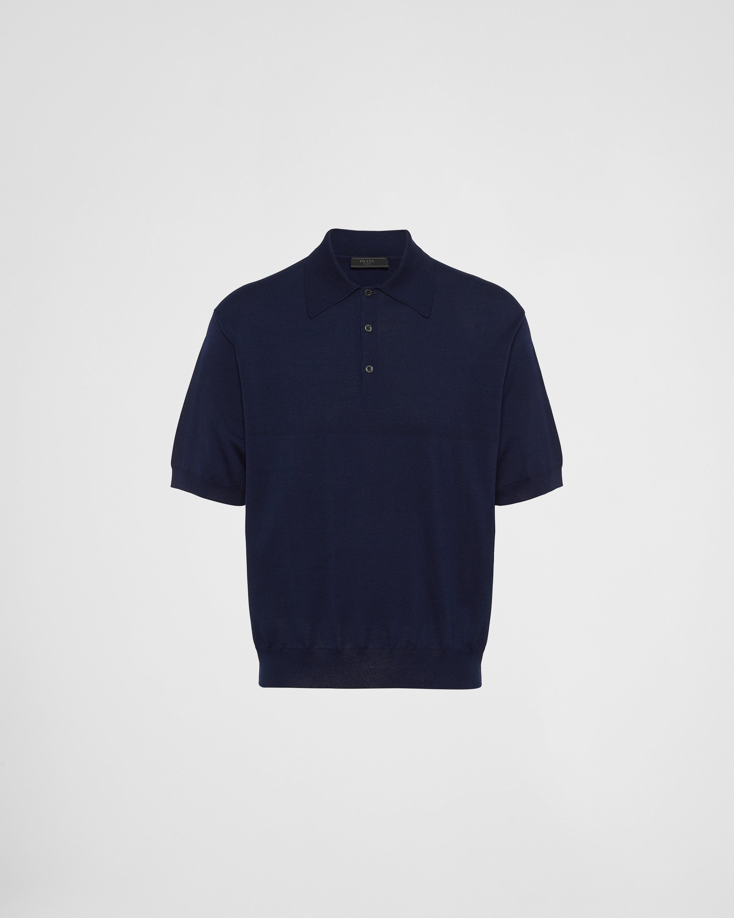 Navy Cotton Polo Shirt PRADA