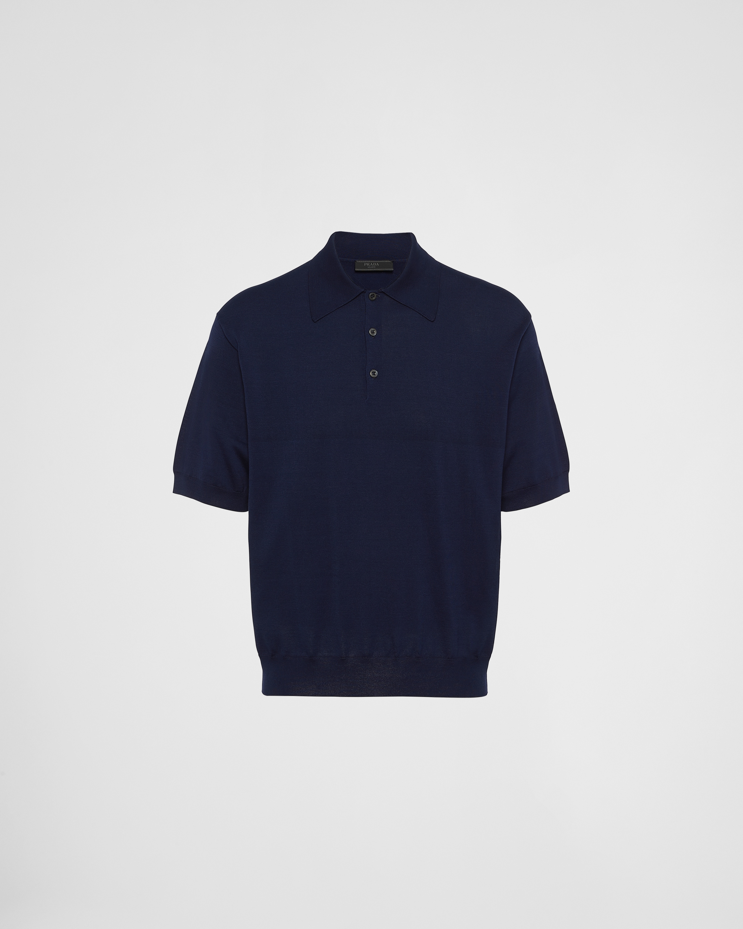 Prada Drop-shoulder Cotton Polo Shirt In Navy