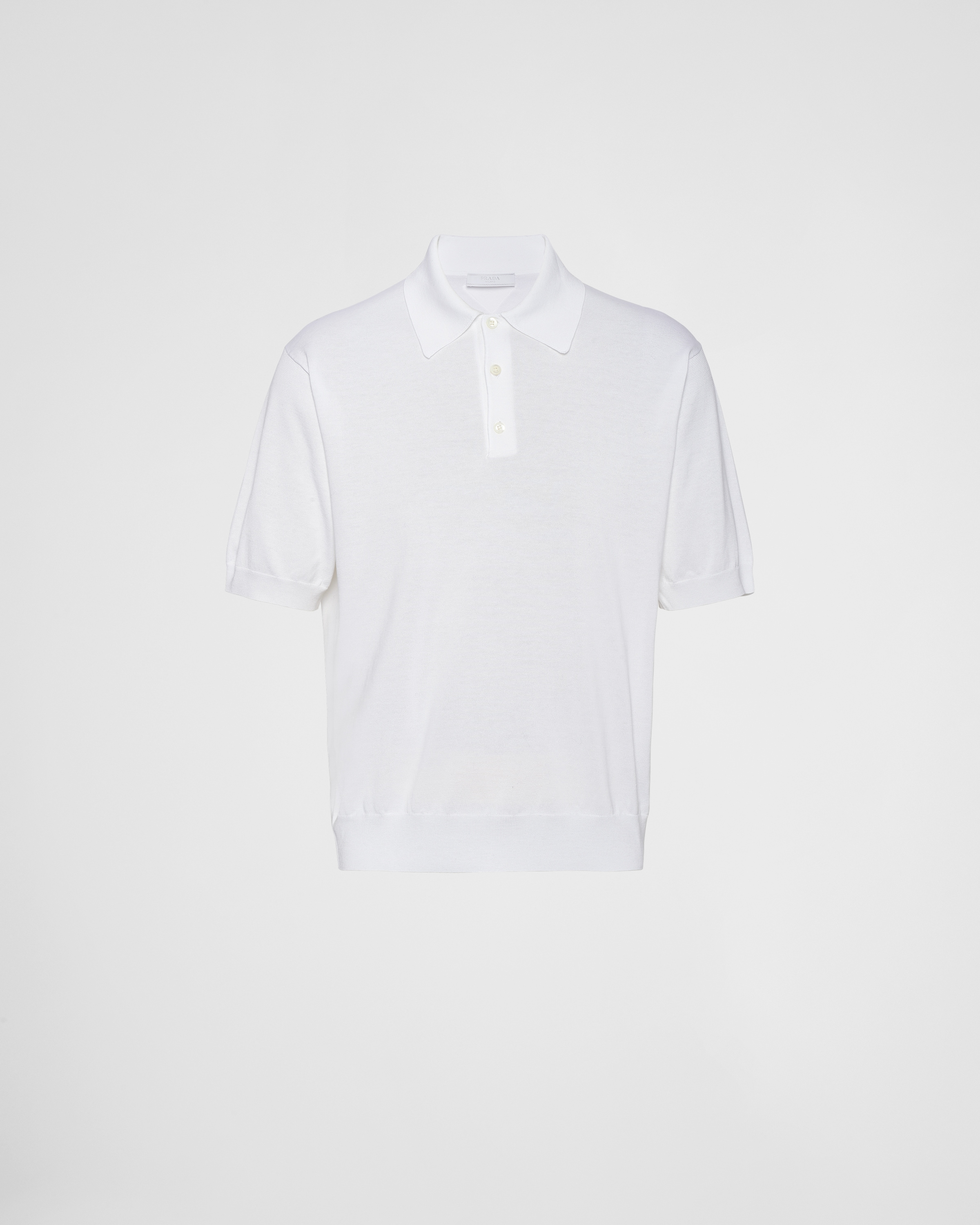 White Cotton Polo Shirt PRADA