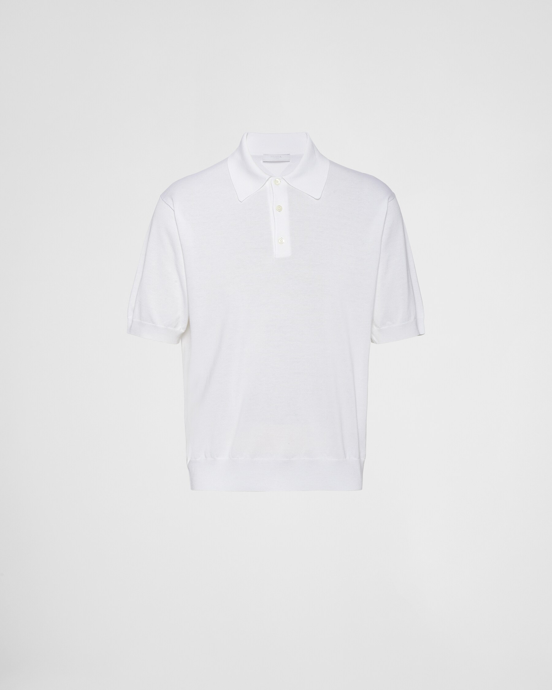 Prada 25 Striped Polo T-shirt White Brown cotton 210428