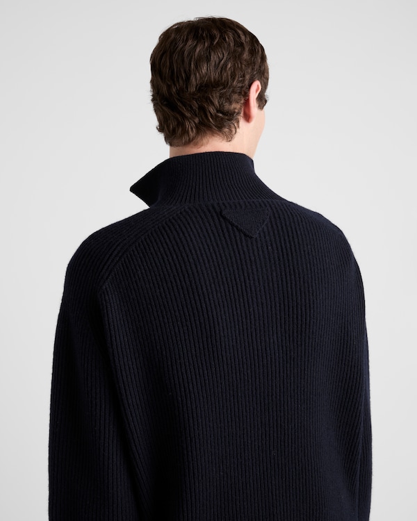 Oversized cashmere polo sweater - Navy Oversized cashmere polo sweater - Navy