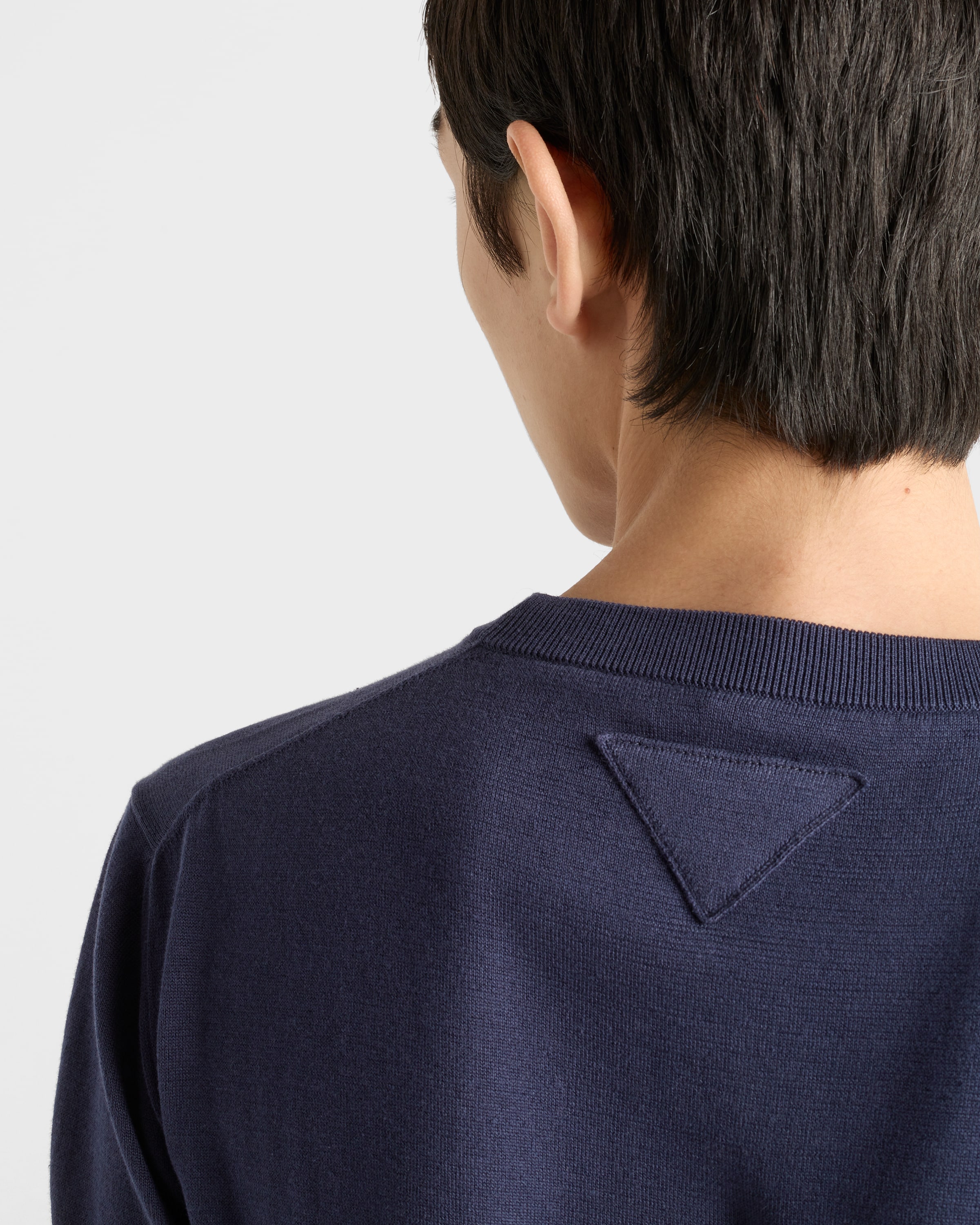 ネイビー コットン クルーネック セーター | PRADA