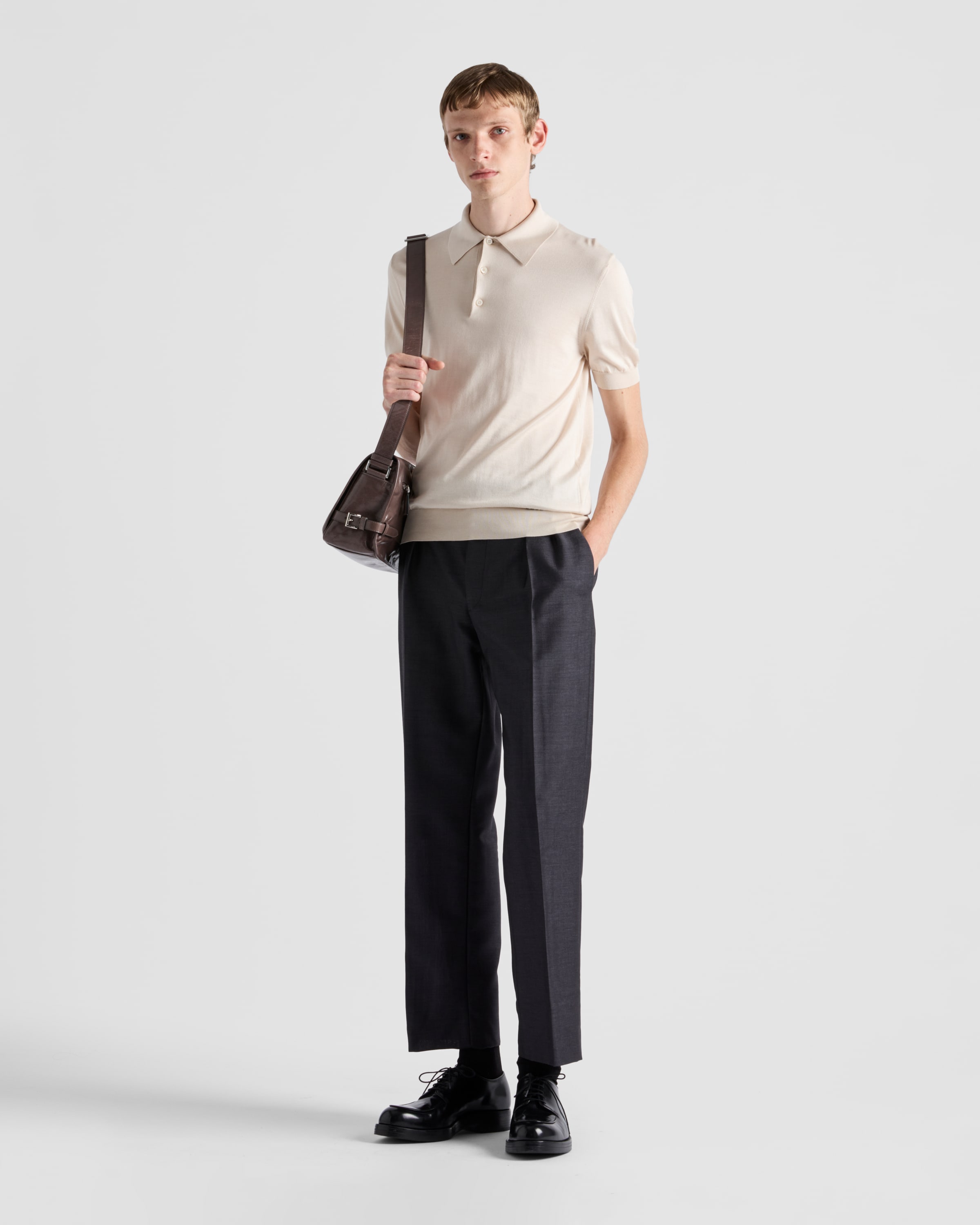 Natural Silk Polo Shirt | PRADA