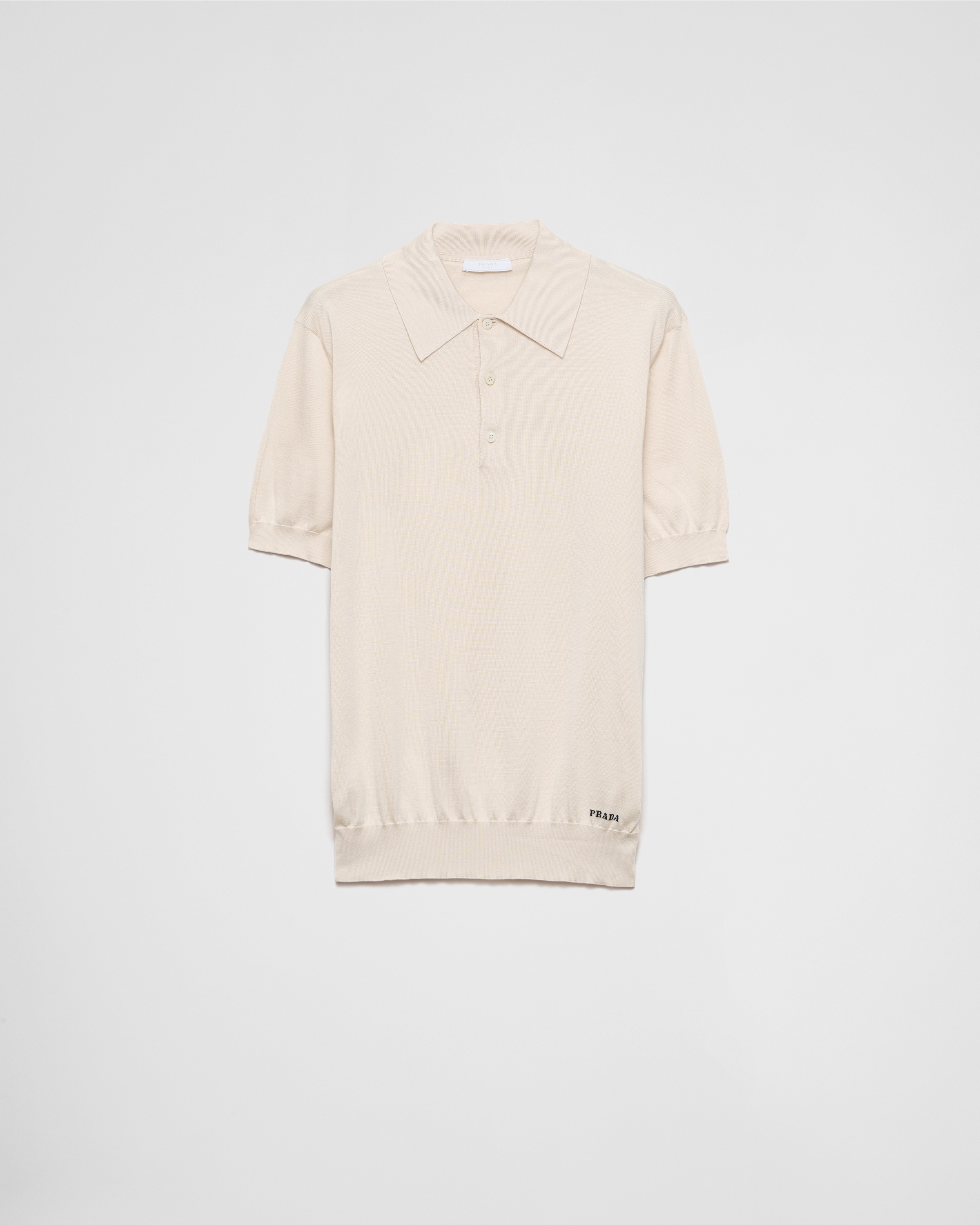 海外通販サイト ブランド Natural Silk polo shirt | PRADA トップス