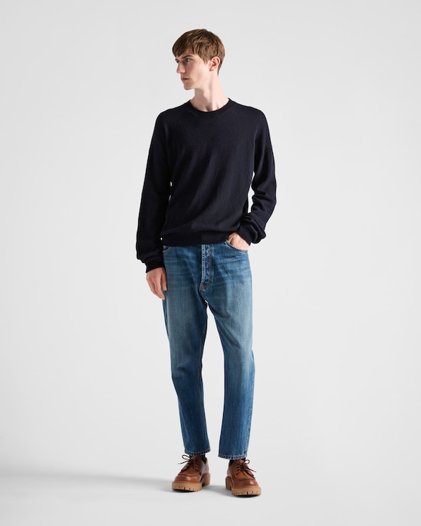 Cashmere crew-neck sweater - Navy Cashmere crew-neck sweater - Navy