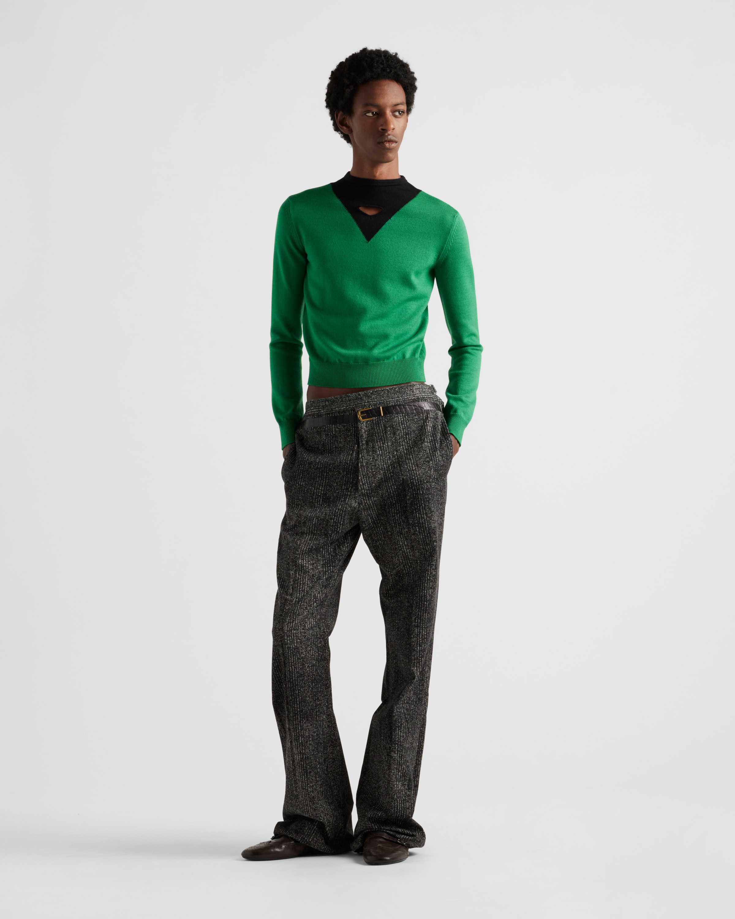 Green/Black Wool sweater | PRADA