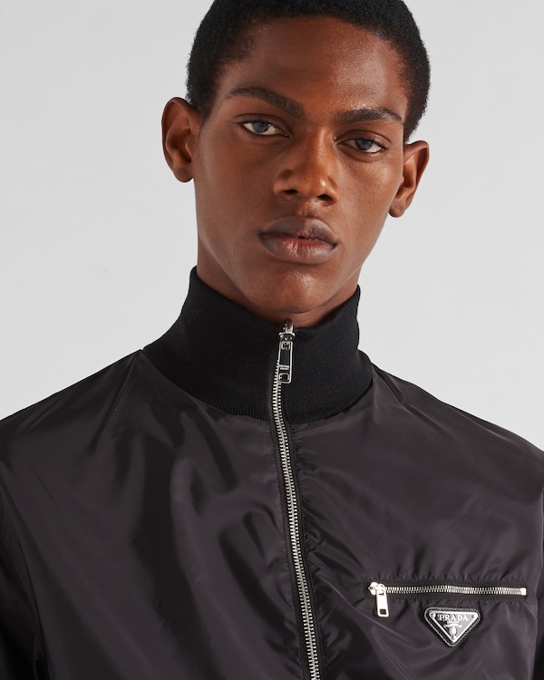 Reversible wool and Re-Nylon jacket - Black Reversible wool and Re-Nylon jacket - Black