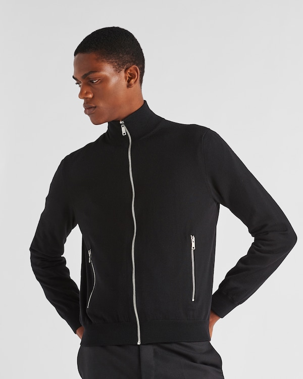 Reversible wool and Re-Nylon jacket - Black Reversible wool and Re-Nylon jacket - Black