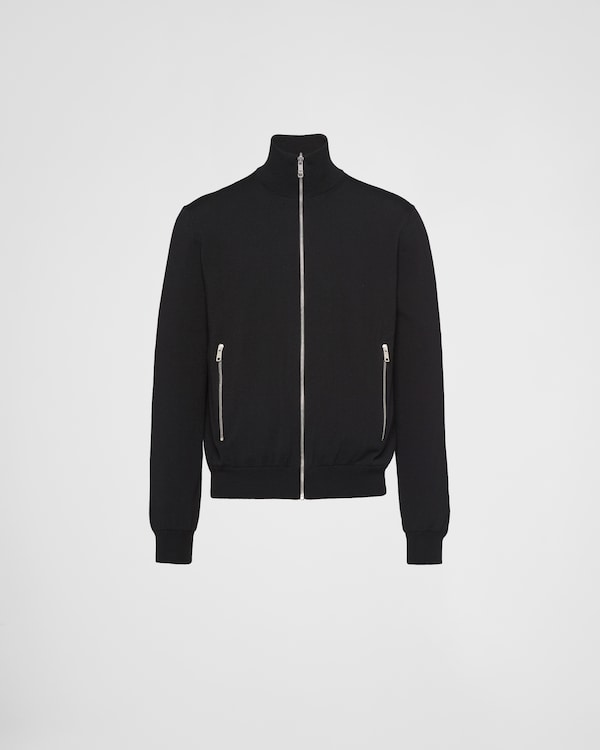 Reversible wool and Re-Nylon jacket - Black Reversible wool and Re-Nylon jacket - Black