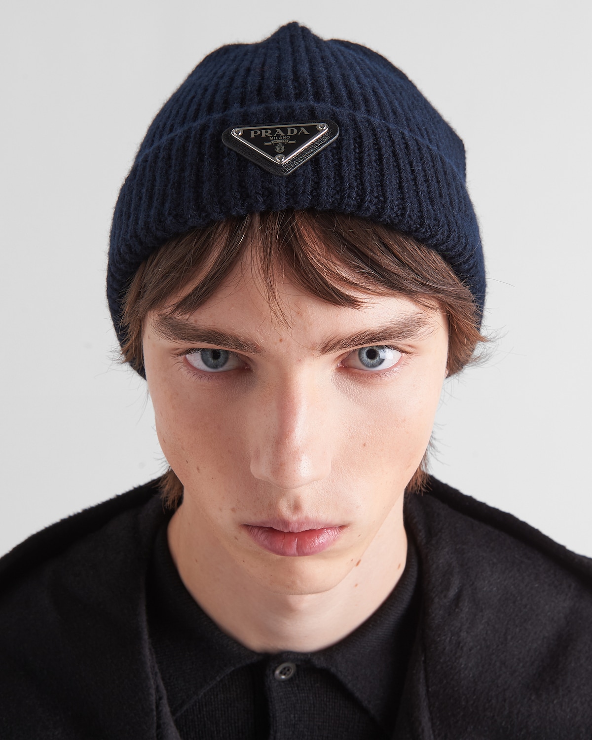 Blue Wool And Cashmere Beanie PRADA