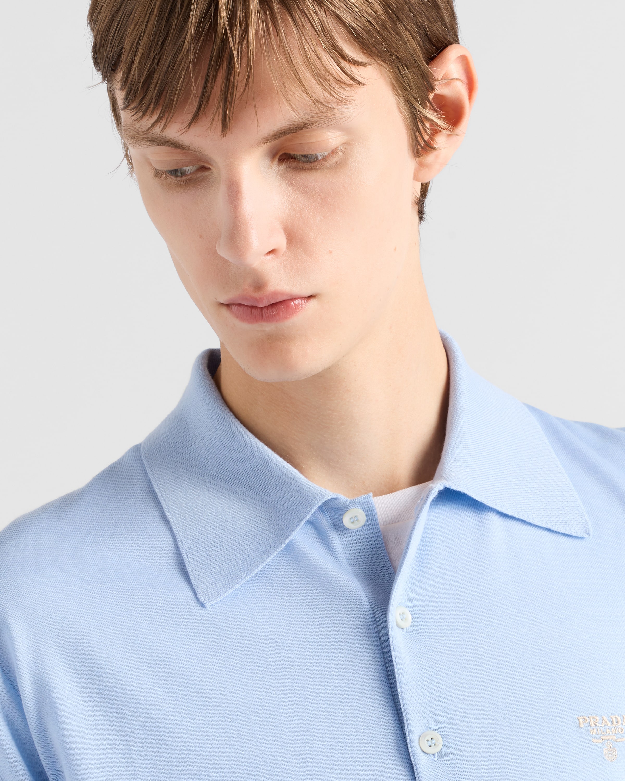 PRADA POLOSHIRT AUS SUPERFINE-WOOL