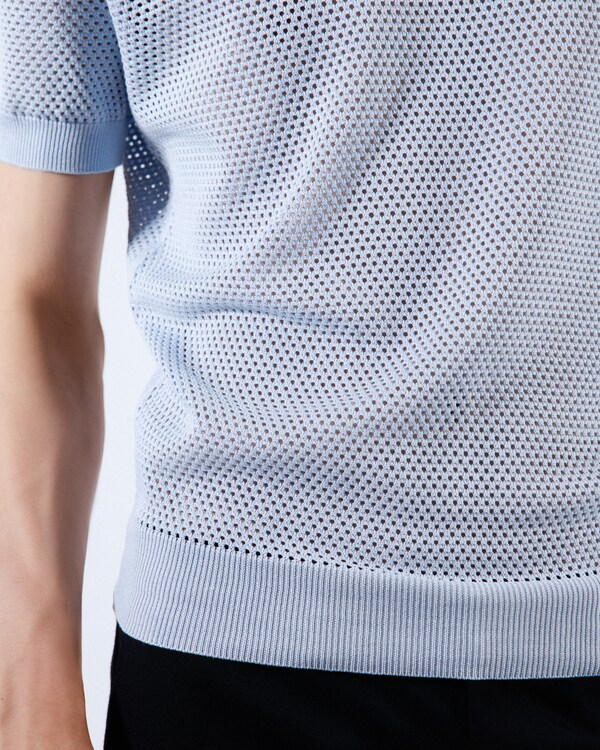 Pull à col rond en soie et coton Pull à col rond en soie et coton