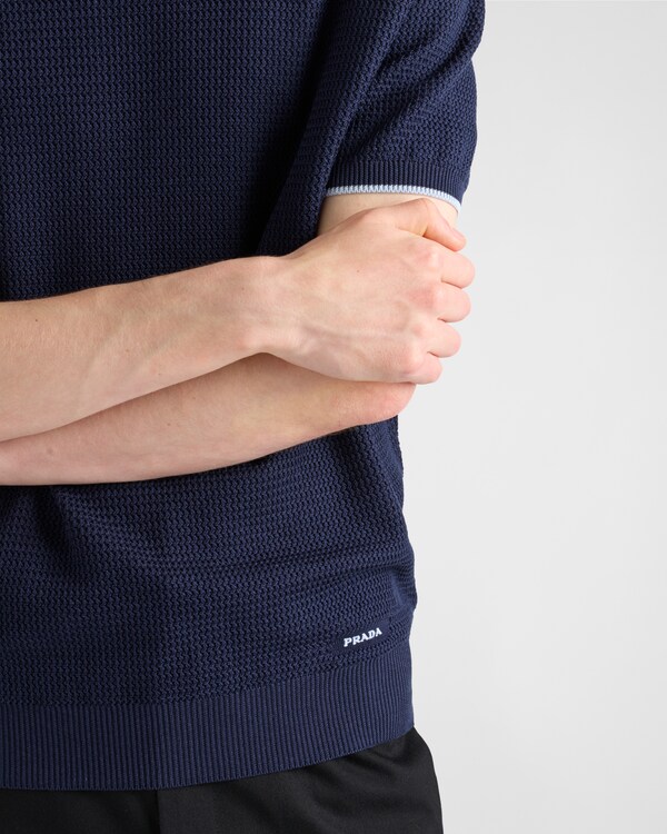 Kurzärmliger Pullover aus Seide und Baumwolle Kurzärmliger Pullover aus Seide und Baumwolle