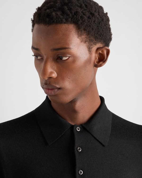 Cashmere and silk polo shirt Cashmere and silk polo shirt