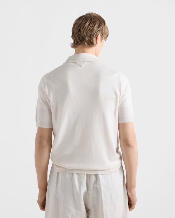 Cashmere and silk polo shirt - White Cashmere and silk polo shirt - White