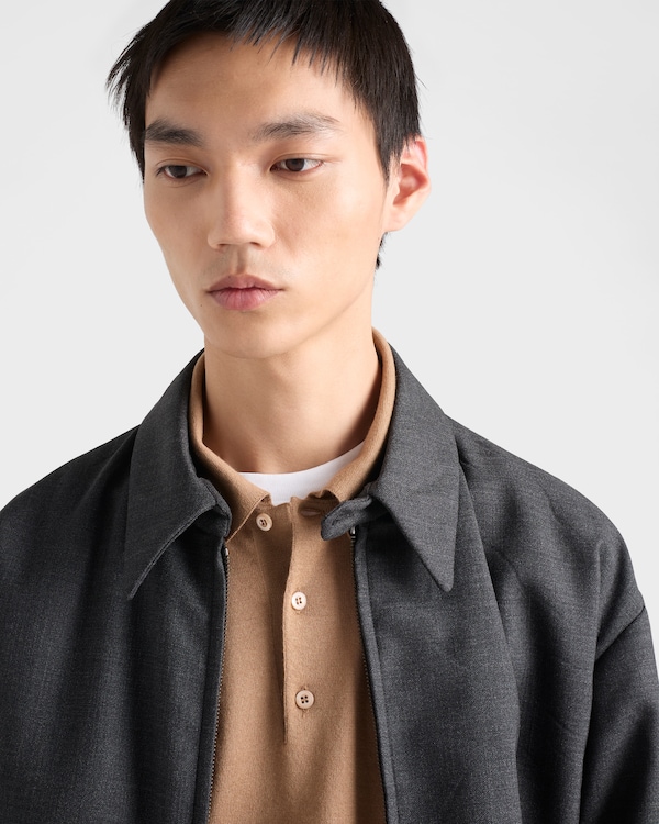 Poloshirt aus Kaschmir und Seide - Kamelbraun Poloshirt aus Kaschmir und Seide - Kamelbraun