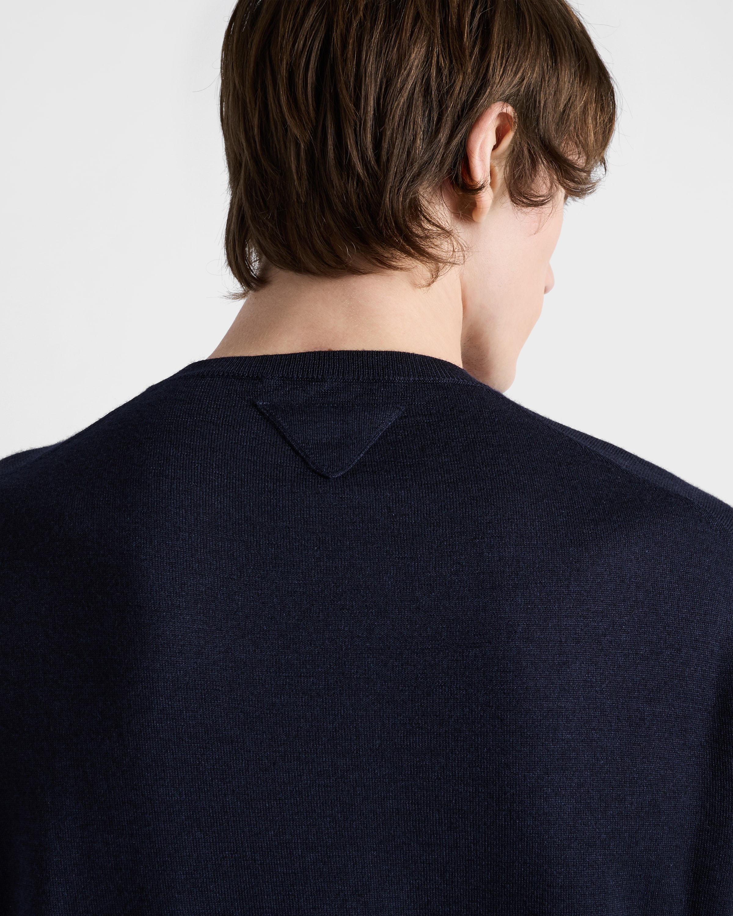 チ*ン様 プラダ ハイゲージ コットンカシミヤ クルーネックニット ネイビー X 00042660-1.jpg