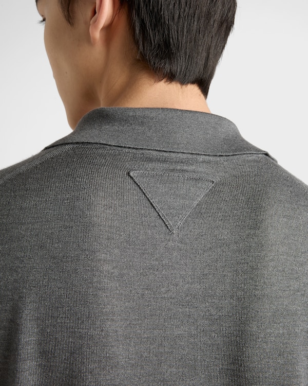 Cashmere and silk polo shirt - Slate Gray Cashmere and silk polo shirt - Slate Gray
