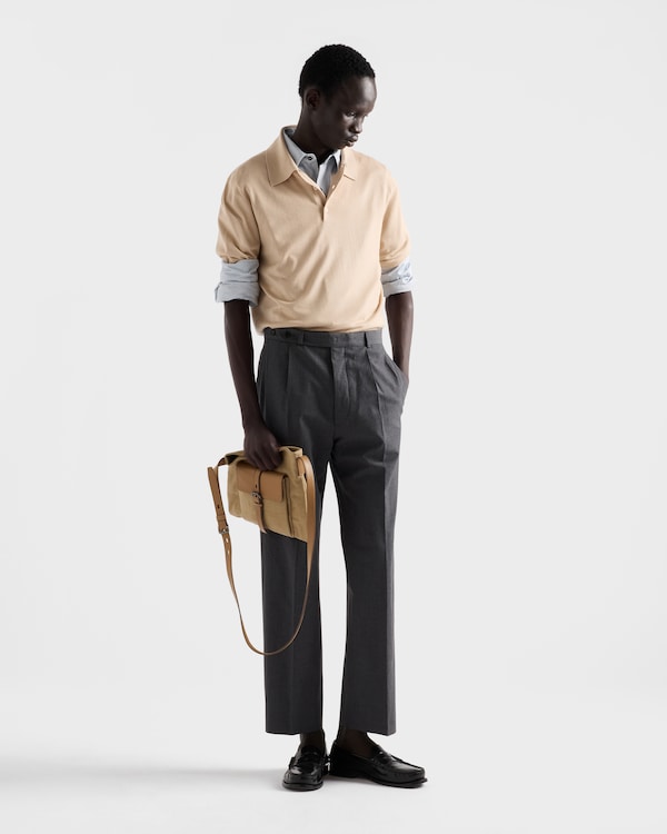 Cashmere and silk polo shirt - Albino White Cashmere and silk polo shirt - Albino White