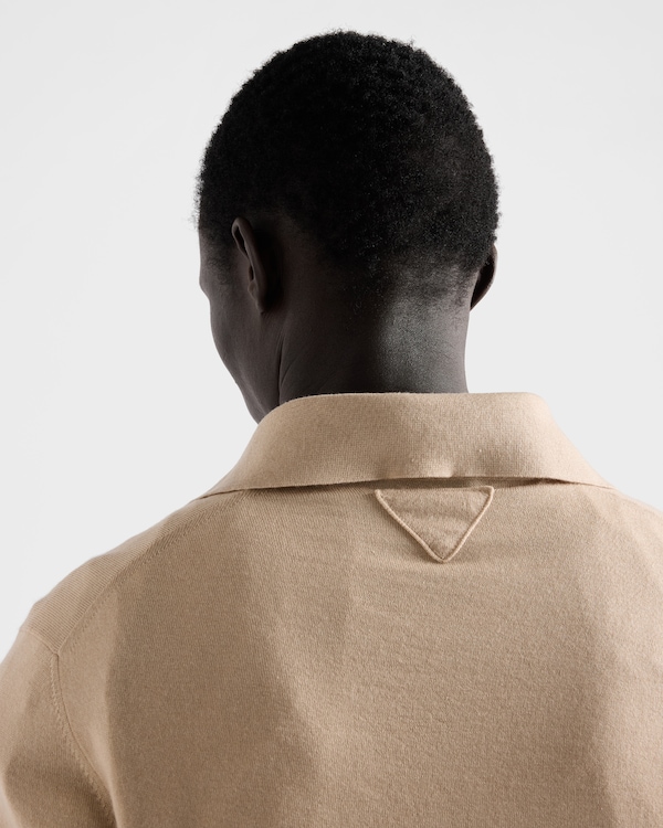 Cashmere and silk polo shirt - Albino White Cashmere and silk polo shirt - Albino White