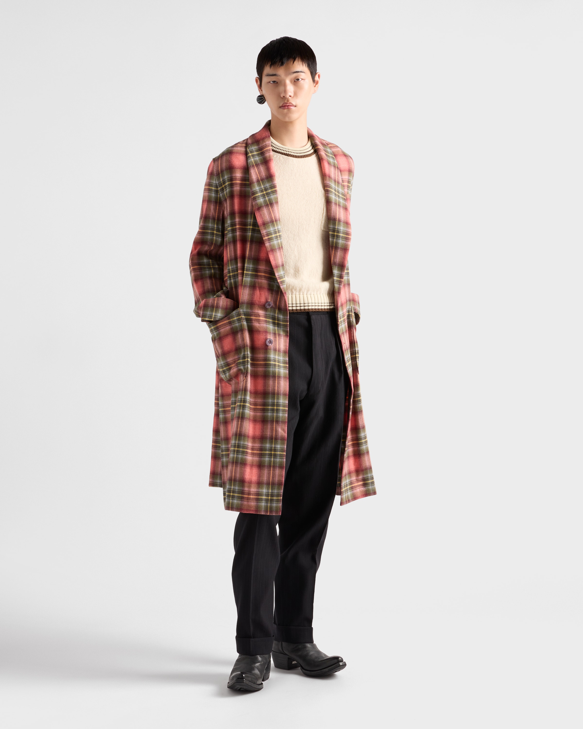 PRADA シェットランドウール クルーネックセーター ナチュラル シェットランドウール クルーネック セーター | PRADA
