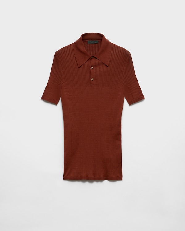 Navy Cotton polo shirt | PRADA