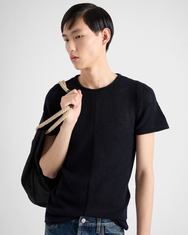 Pull à manches courtes en cachemire Pull à manches courtes en cachemire