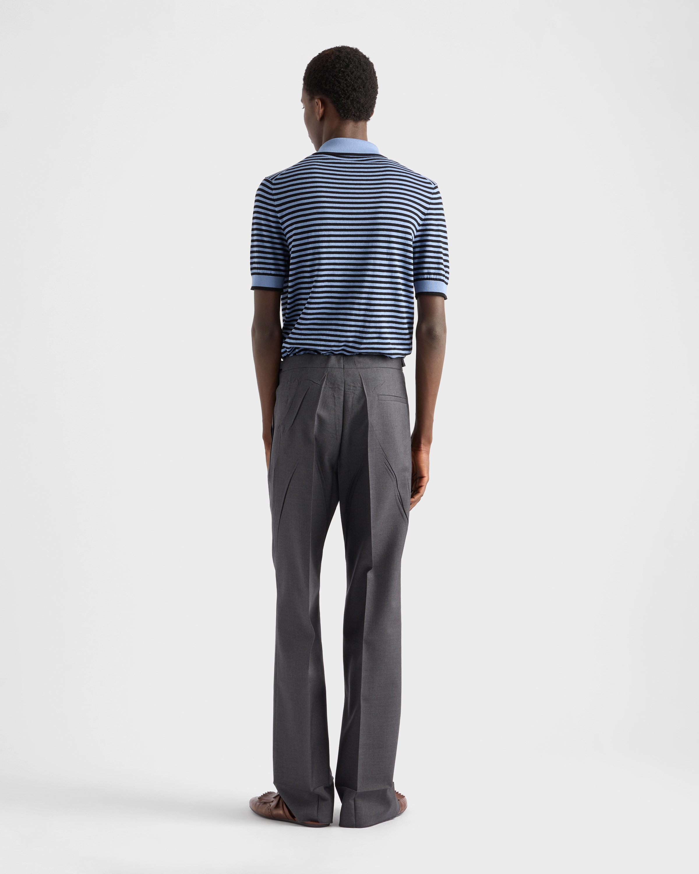 PRADA ポロシャツ ネイビー PRADA - 美品 プラダ PRADA ニット シャツ ポロシャツ 半袖