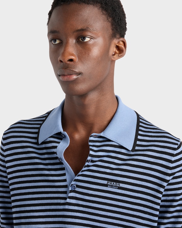 Striped cotton polo shirt Striped cotton polo shirt