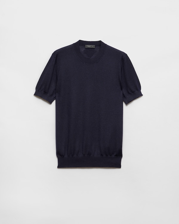 Short-sleeved cashmere and silk sweater Short-sleeved cashmere and silk sweater