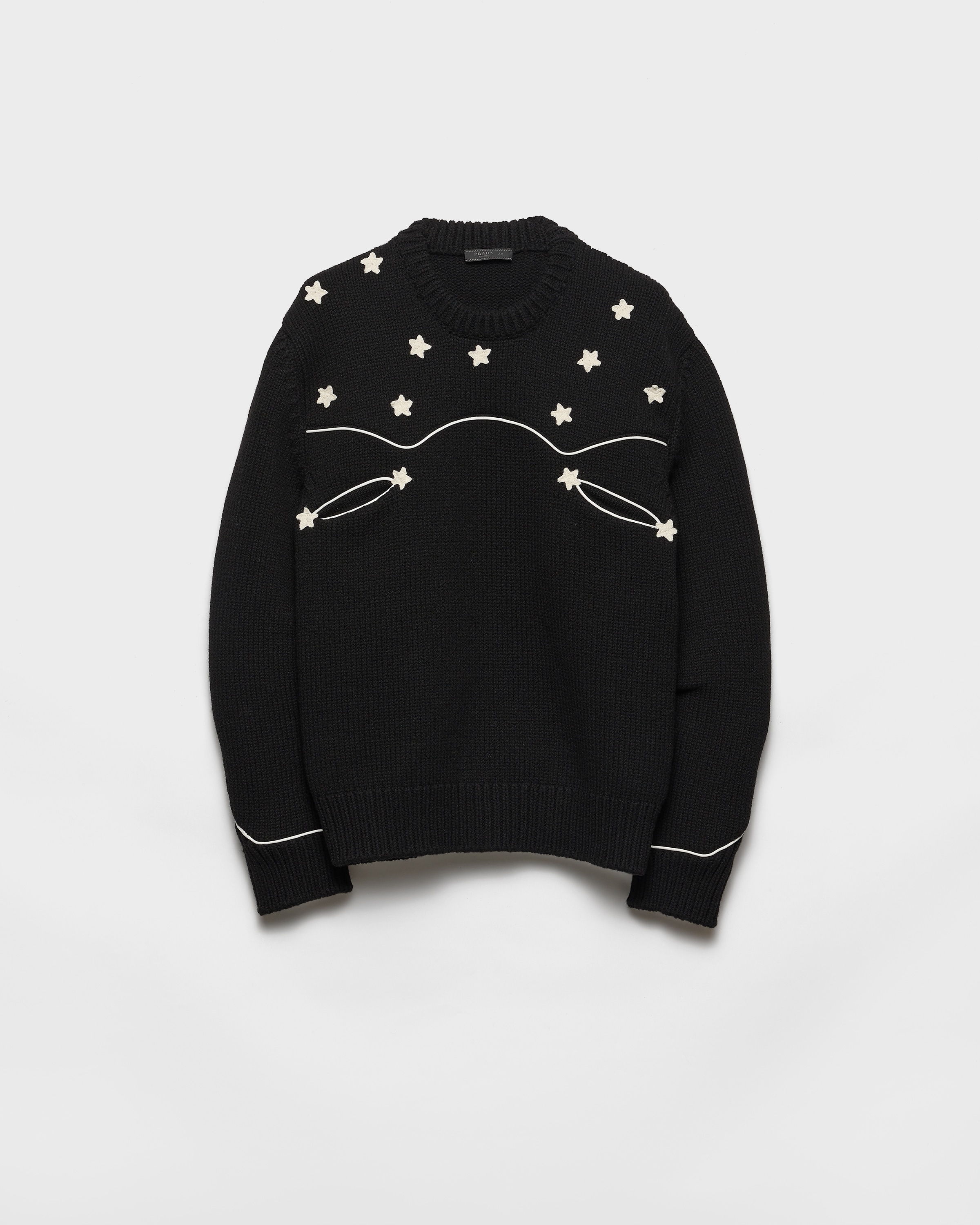 Prada Oversized Shetland Wool Sweater In Black