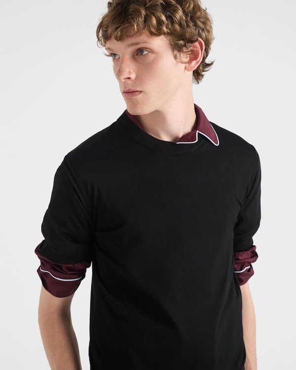 Silk crew-neck sweater - Black Silk crew-neck sweater - Black