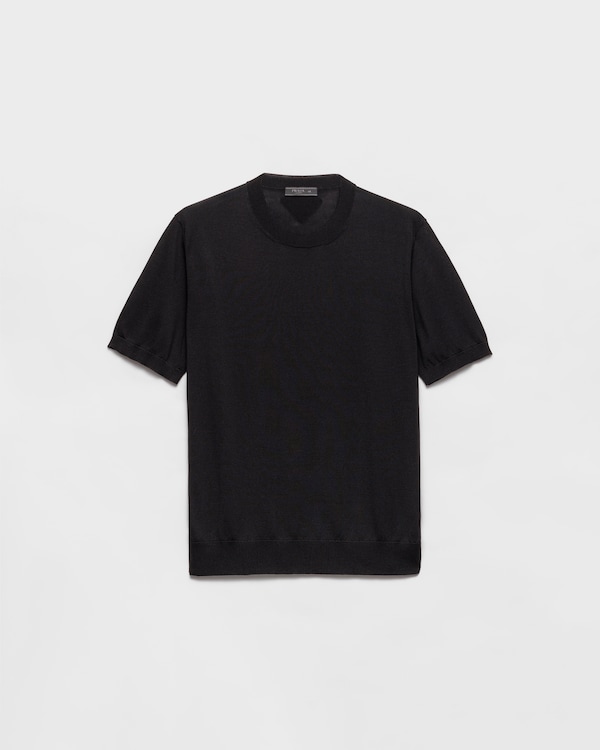 Silk crew-neck sweater - Black Silk crew-neck sweater - Black