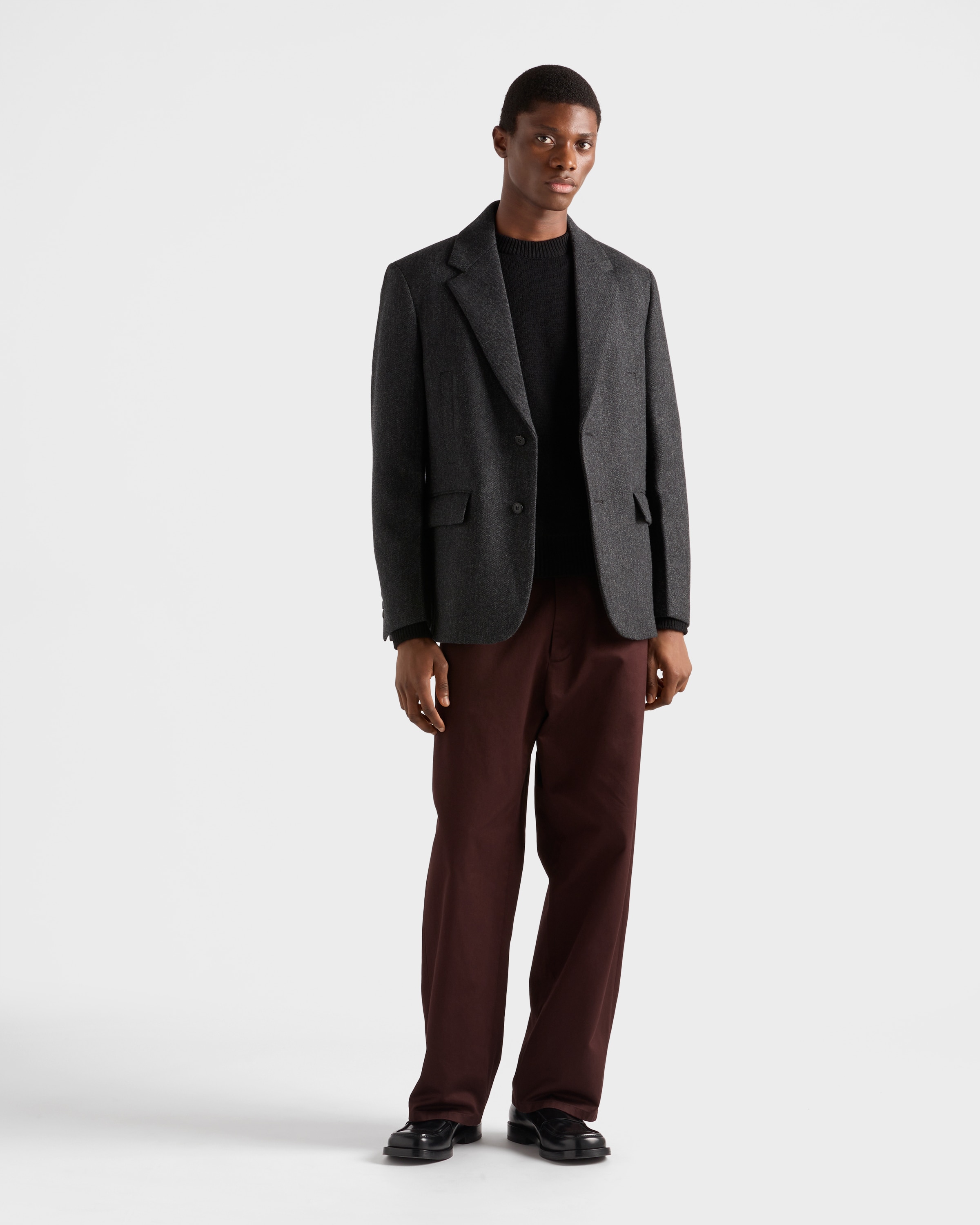 Prada Cashmere And Silk Crew-neck Sweater In Black