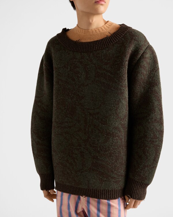 Pull à large col en laine Shetland Pull à large col en laine Shetland