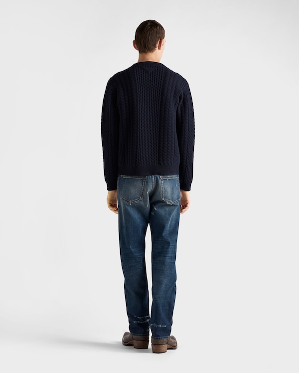 Wool crew-neck sweater - Navy Wool crew-neck sweater - Navy