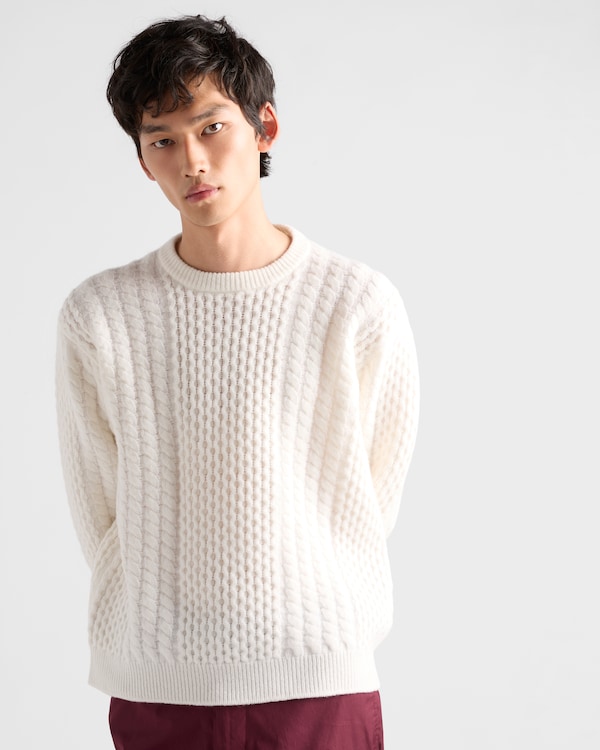 울 크루넥 스웨터 - 화이트 울 크루넥 스웨터 - 화이트