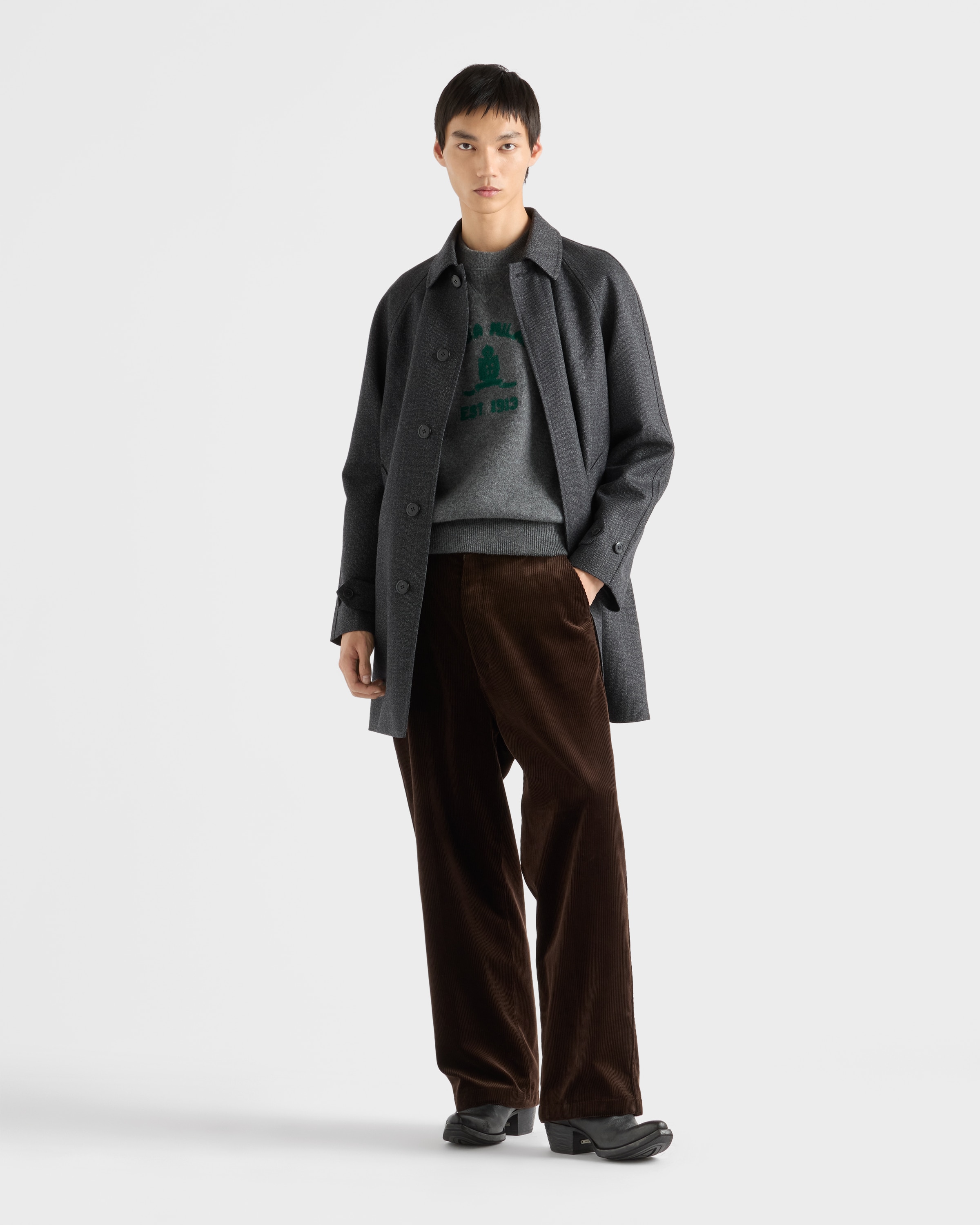 Prada Cashmere-wool Sweater In Gray