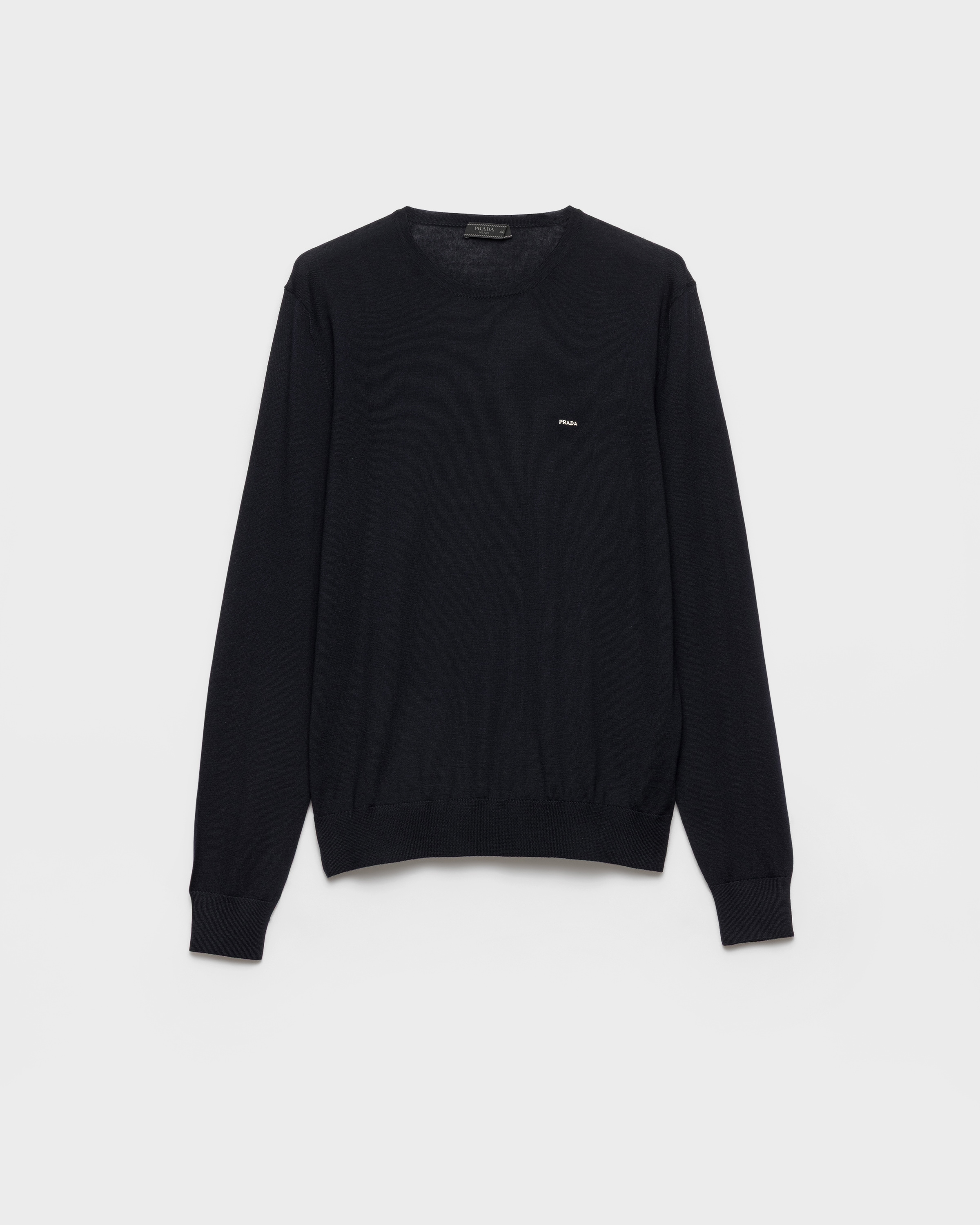 PRADA セーター size 46 Navy Superfine Wool Crew-neck Sweater | PRADA