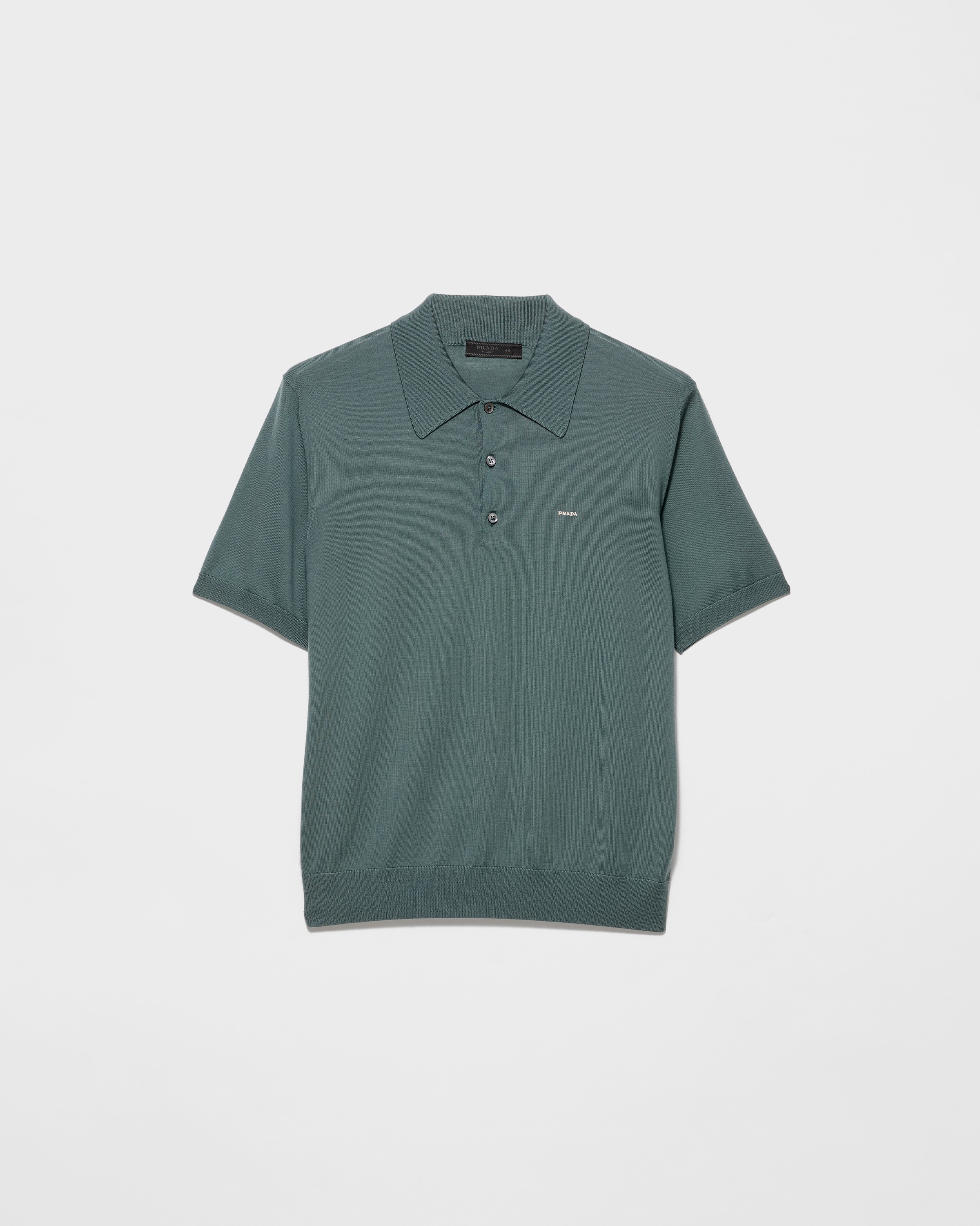 Sage Green Superfine wool polo shirt | PRADA - United States
