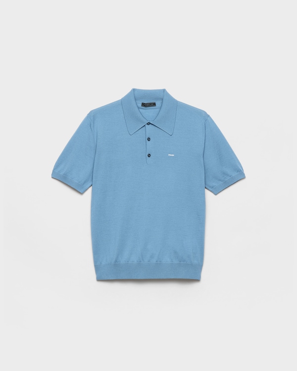 Superfine wool polo shirt - Aviator Blue Superfine wool polo shirt - Aviator Blue
